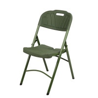 兵器库桌椅便携式折叠椅 军绿吹塑椅子户外休闲沙滩会议椅吹塑折叠椅