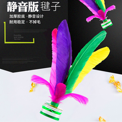 [健芬欣]鑫亿康毽子成人儿童健身训练晨练比赛用花毽耐踢键子(十只装)