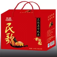民歌 香糯棕礼盒 1.44kg(240g*6个)内含板栗猪肉粽、绿豆猪肉粽、黑米猪肉粽、蜜枣粽、豆沙粽、叉烧粽