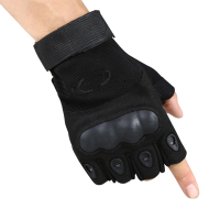 兵器库 安全防割手套 舒适不刺手 钢丝手套 保安器材保安用品 防割半指手套 黑色半指手套
