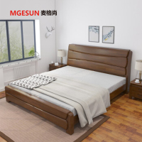 麦格尚 床MGS-C002F 实木床双人床 主卧室现代婚床双人大床(20cm轻奢弹簧床垫)