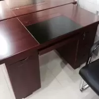 森拉堡电脑台式办公桌1米2 红胡桃色