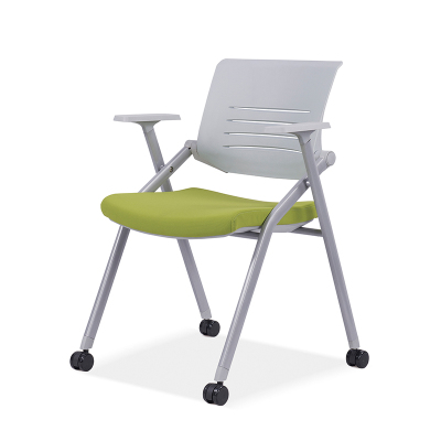 全简培训椅带写字板可折叠办公椅会议椅学习洽谈椅子滑轮脚