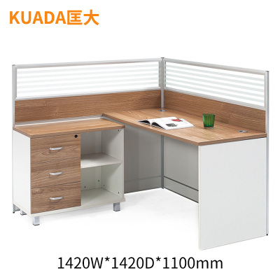 匡大 办公桌1.4米单人位屏风桌带高副柜KD-18L2010
