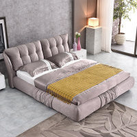 A家家具 床 卧室双人软床简约现代布艺床 DA0101 1.5米排骨架