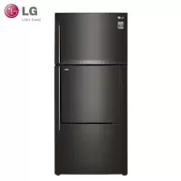 LG冰箱GR-B448BLA 445L炫晶黑 三门风冷无霜双门变频门中门 吧台冰箱 黑色