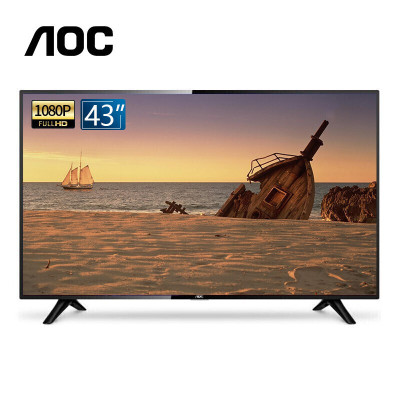 AOC液晶平板电视 43英寸大屏显示器 开关机无广告 安防监控全高清内置音箱电视机LE43M3776