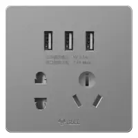 公牛(BULL) G12系列五孔带3位USB开关插座