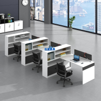 佐盛办公桌现代简约桌椅屏风隔断职员桌员工桌电脑桌工作位卡座 7字型3人位
