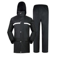 宽迈 黑色分体雨衣雨裤套装双层防雨水安全反光条 XXL