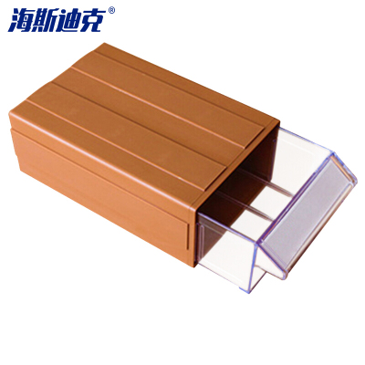 海斯迪克 gnjz-73 加厚组合式塑料零件盒 抽屉式物料盒 积木式元件盒螺丝盒 棕色F4#290*180*110