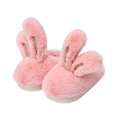 幸福玛丽/CheerfulMario冬季兔子卡通儿童毛绒保暖室内居家棉拖中小童棉鞋