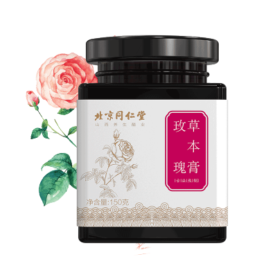 北京同仁堂玫瑰草本膏饮食用玫瑰花阿胶蜂蜜红糖姜泡水喝膏滋150g气血