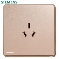 西门子(SIEMENS)开关插座 五孔带开关插座 单开一开86型墙壁插座睿智系列睿致玫瑰金 10A三孔