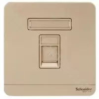 (五金工具) 施耐德 Schneider Electric 绎尚系列 单联带保护门电话插座, 薄暮金 E8331RJS4