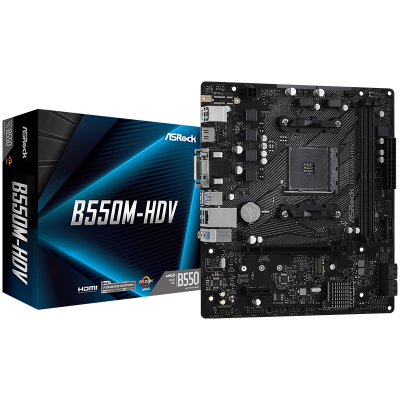 华擎(ASRock)B550M-HDV主板 支持 CPU 3300X/3500X/3600(AMD B550/Socket AM4)