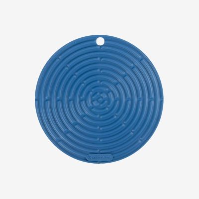 法国 Le Creuset 酷彩 硅胶类硅胶隔热垫餐具垫防烫圆形彩色家用20cm 蓝色单个