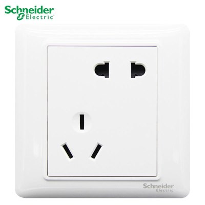 施耐德电气(Schneider Electric) 睿意系列经典白 开关插座家用86型 五孔电源插座单控开关面板电视电脑