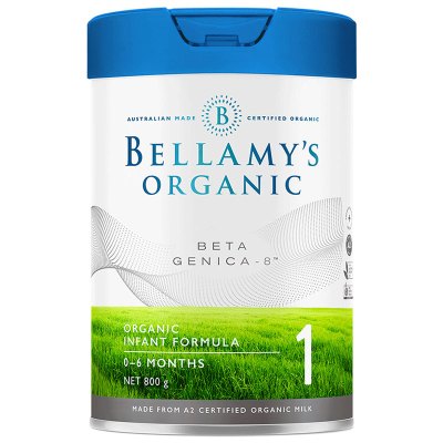 贝拉米(Bellamy's) 超高端白金版有机婴儿配方奶粉BETA GENICA 8 1段(0-6个月)800g