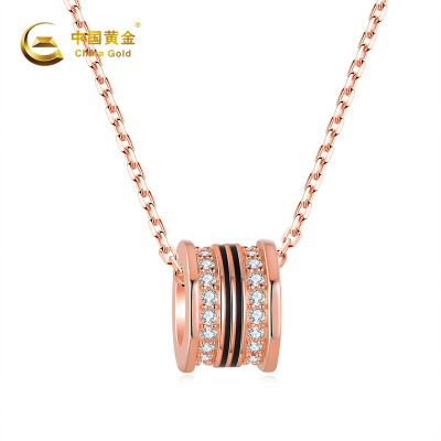 中国黄金 S925银镶锆石小蛮腰项链