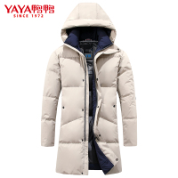 鸭鸭(yaya) 冬季男士羽绒服中长款连帽休闲潮流加厚保暖冬装外套