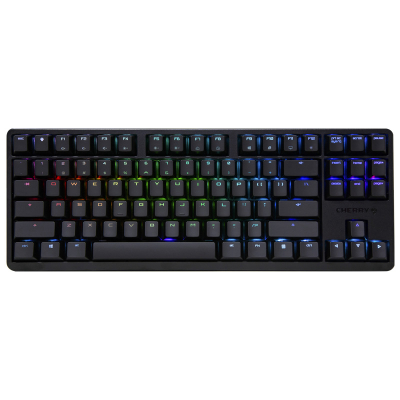 樱桃(CHERRY)3000S TKL RGB G80-3831LSAEU-2 88键 游戏 机械键盘 黑色 青轴