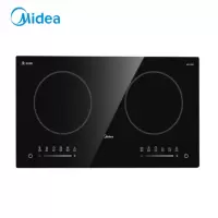 美的(Midea)C2-WIH3301 双灶电磁炉家用大功率大火力电磁炉炒菜双头灶家用新品电磁炉 曜石黑