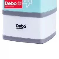 德铂(Debo) DEP-610 普林 双层保温饭盒1.4L密封防漏饭盒带盖手提保温饭盒蓝白色(H)