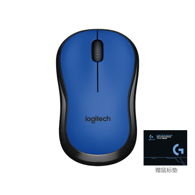 罗技(Logitech)M220蓝色无线鼠标+鼠标垫
