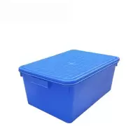 优质白色加厚塑料储物箱 食品级带盖塑料储物箱 55升 6个装