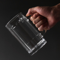 青苹果 玻璃水杯子透明带把 14.5CM