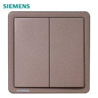 西门子(SIEMENS)开关插座面板 一开双开三开单开单双控墙壁开关86型 致典系列曦金褐 二开双控