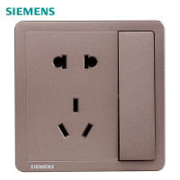 西门子(SIEMENS)开关插座面板 致典系列曦金褐 一开五孔单控