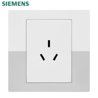 西门子开关插座面板 10A五孔二三插86型墙壁插座面板 悦动系列雅白色 16A三孔插座