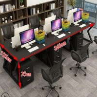 职员电脑桌多人办公桌椅四人位屏风组合2/4/6六人位 简约员工卡座006 六人含柜椅（颜色备注）