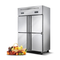 GRISTA 乐创 LC-BG04 四门冰箱不锈钢款双温直冷冰柜商用厨房冰箱