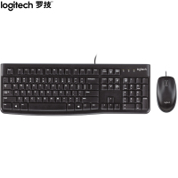 罗技 MK120 有线键鼠套装 家用办公电脑笔记本通用 黑色 一套装