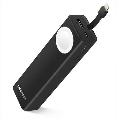绿联 苹果手表充电器 MFi认证无线磁力充电宝10050毫安USB通用苹果手机 40977
