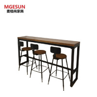 麦格尚 吧台/椅MGS-BTY-B001 复古实木 吧台桌椅 靠墙长条桌椅 高脚桌椅 酒吧咖啡厅桌椅