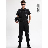 兴奥邦 门卫服套装全套黑色夏季保安服工作服短袖套装男制服保安工作服