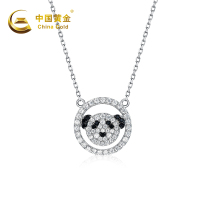 中国黄金 s925银熊貓项链