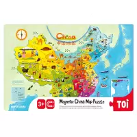 TOI图益木质磁性中国拼图 地图世界儿童益智玩具3-8岁+女孩男孩画板生日六一礼物