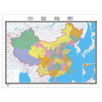 2020全新精装版 中国地图贴图 约1.5米*1.1米地图 办公室商务双面覆膜防水无拼接 中华人民共和国地图(可定制))