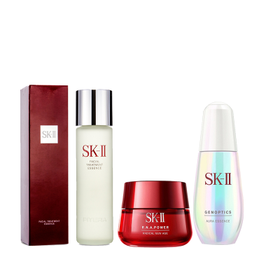 SK-II面部护肤套装 skllsk2神仙水230ml、小灯泡30ml、大红瓶50g补水美白透亮