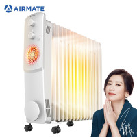 艾美特(Airmate)取暖器_电暖器家用_电热油汀电暖气片15片3000W大功率大面积使用复合暖风机HU1526-W1