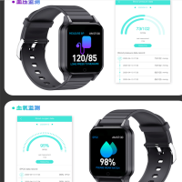 测体温心率血压血氧运动计步彩屏智能手表