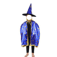 万圣节儿童披风服饰幼儿园表演出道具披肩套装巫婆男女魔法师斗篷