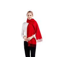 中国红 羊绒围巾