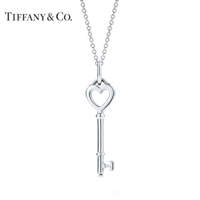 TIFFANY&CO.女士项链轻奢饰品925银项链爱心钥匙吊坠项链