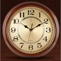 北极星16英寸实木客厅挂钟欧式复古电子时钟